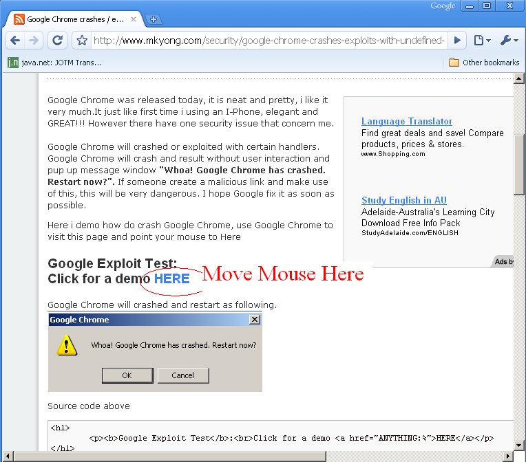 google-chrome-crashed-test