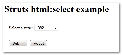 Struts-select-option-example1 Struts-select-option-example1