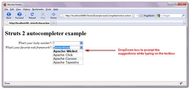 Struts2-AutoCompleter-Example-1 Struts 2 AutoCompleter example