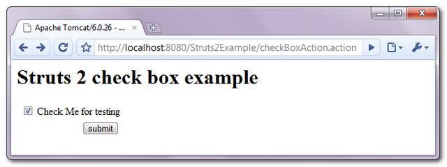 Struts2 check box