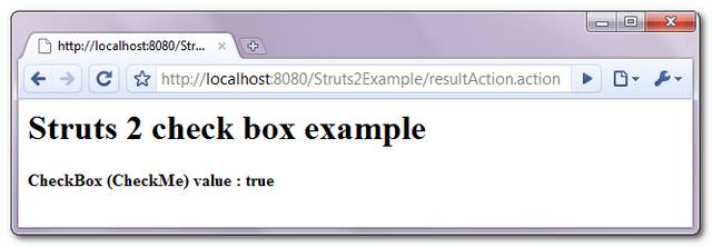 Struts2 check box