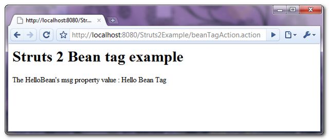 Struts2-Bean-Tag-Example Struts 2 bean tag example