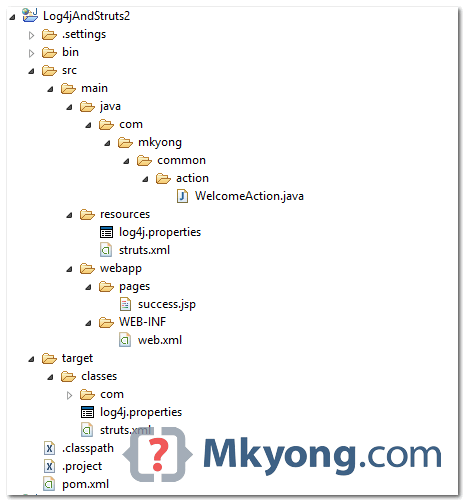 strruts2-log4j-directory
