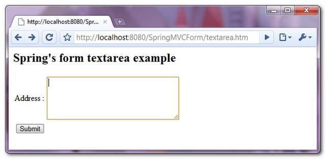 SpringMVC-TextArea-Example-1 SpringMVC-TextArea-Example-1
