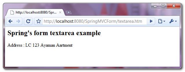 SpringMVC-TextArea-Example-3 SpringMVC-TextArea-Example-3