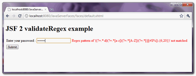 jsf2-ValidateRegex-Example jsf2-ValidateRegex-Example