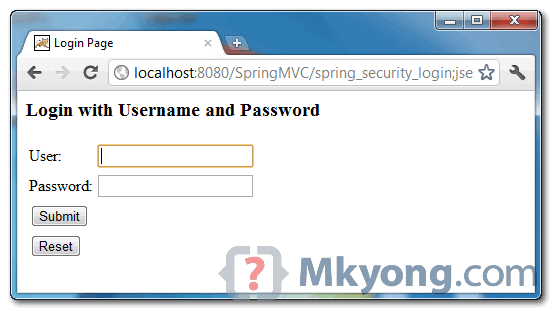 spring-security-access-control-login demo page - access control