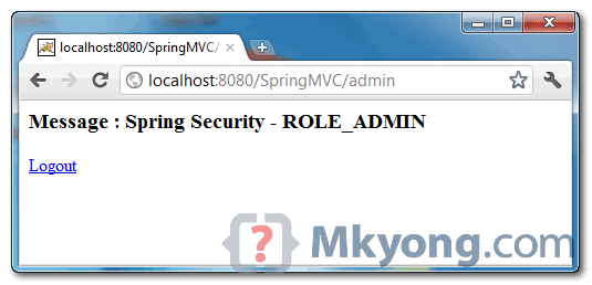 spring-security-access-control-success demo page - success