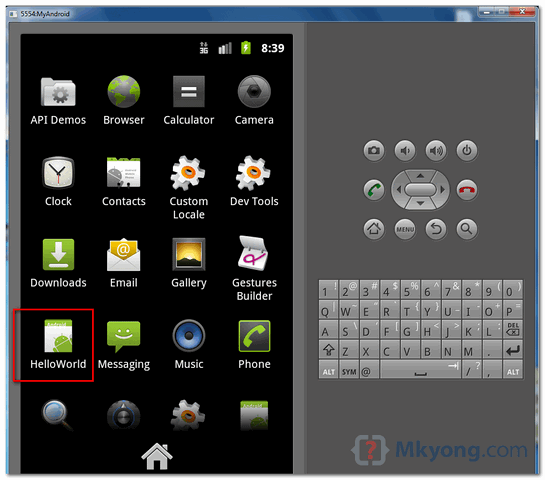 android-hello-world-icon android deployed