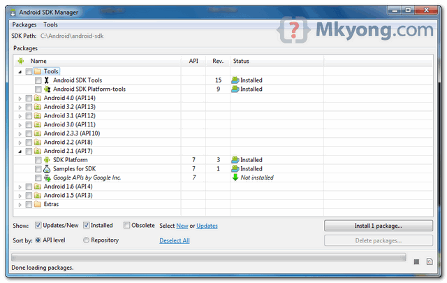 android sdk manager
