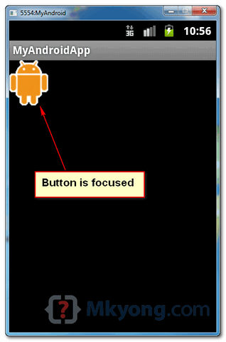 android-buttonSelector-focus-demo2 button is focused