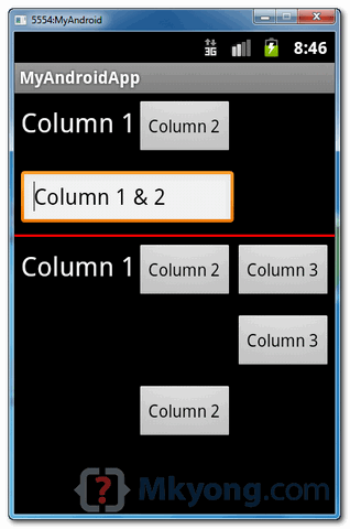 android-tablelayout-demo1 android tablelayout demo