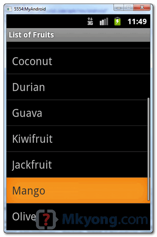 android-listview-demo1 android listview example
