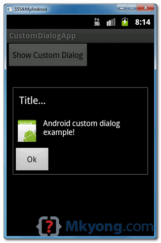 dialog with custom layout android