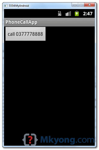 android phone call example