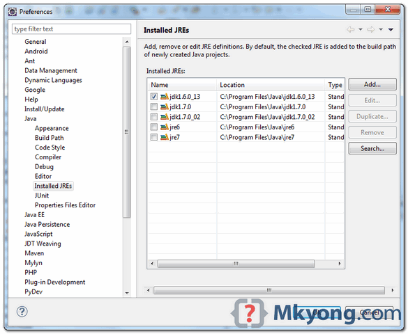 eclipse-installed-jre