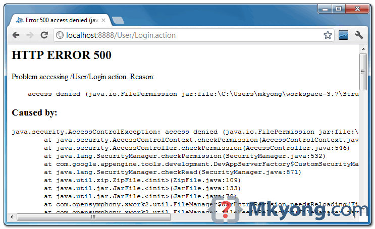 struts2-gae-access-denied-error struts 2 on gae access denied error