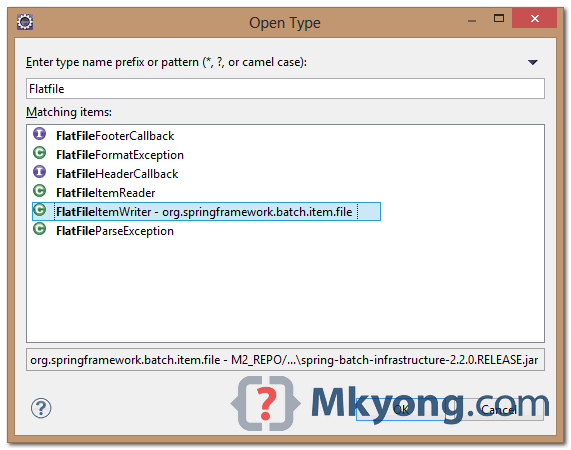open type in eclipse ide