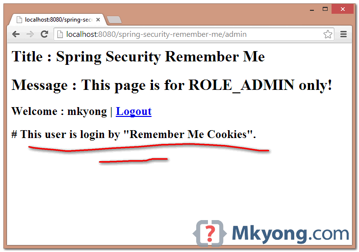 Spring Security Remember Me Example 