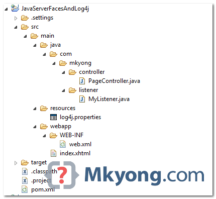jsf-log4j-directory