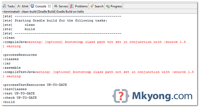 gradle-bootstrap-warning