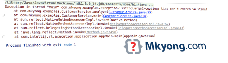 Java Custom Exception Examples – Mkyong.com
