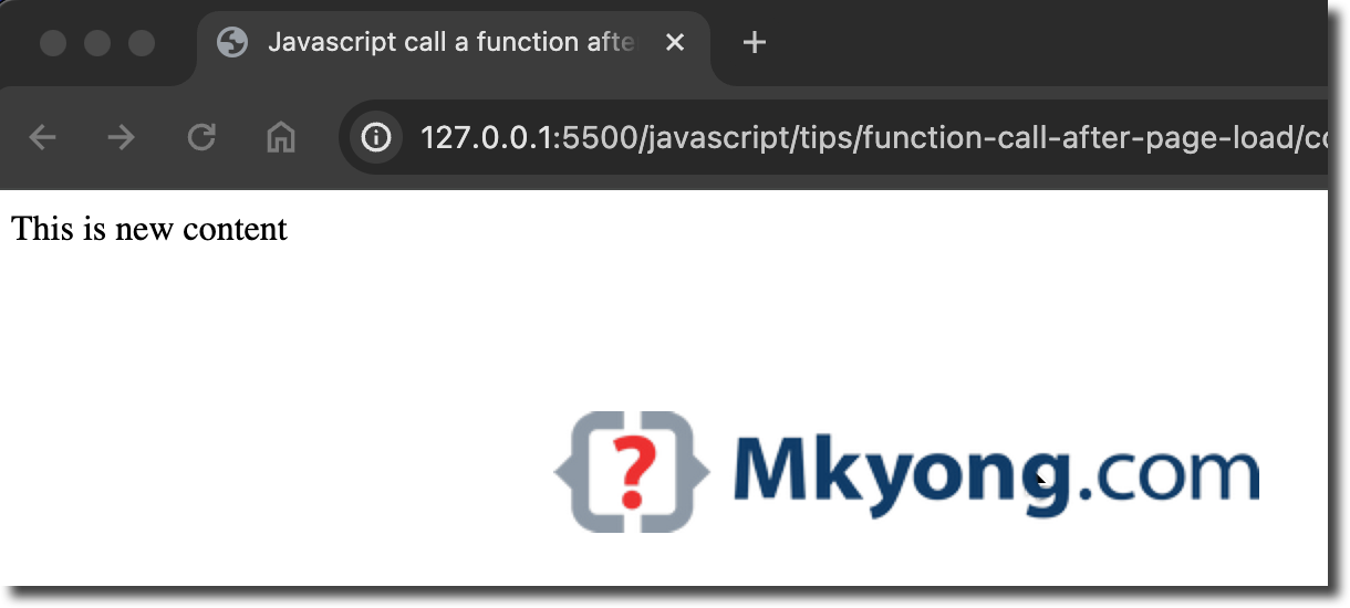 javascript call function after page loaded