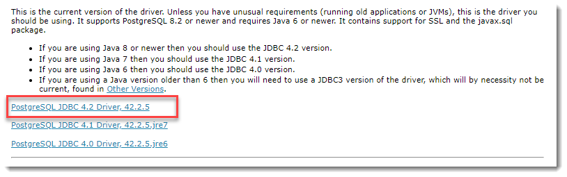 postgresql driver