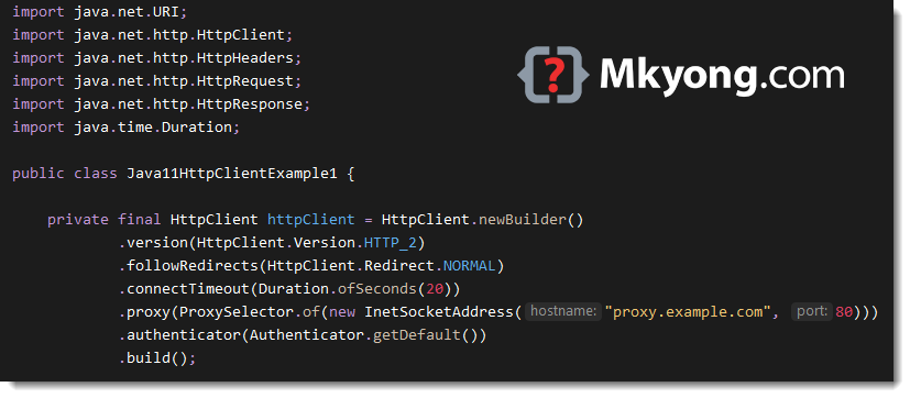 Java 11 HttpClient Examples