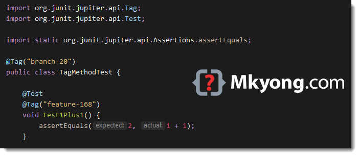 junit 5 tag